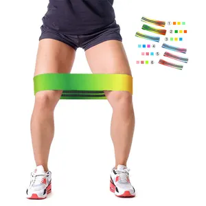 실내 체육관 강도 스쿼트 부티 허벅지 근육 훈련 무지개 빛깔의 다채로운 무료 롤 빨 요가 루프 저항 밴드 스트랩
