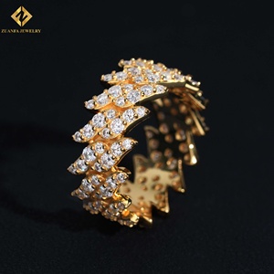 Nouvelle Arrivée Bague Hip Hop pour Homme en Argent Sterling 925, Sertie de Moissanite de Laboratoire en Grappe à Pointes, Bijou de Mode, Bague Diamant - Product Image 3