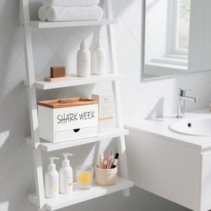 Boîte de rangement pour tampons en bois avec couvercle, tiroir, boîte de rangement pour articles de toilette féminins, boîte organisatrice pour articles divers pour femmes - Product Image 2