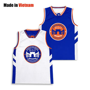 Gilet de basket-ball bleu double face à impression numérique à séchage rapide - Product Image 1