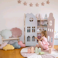 Maison de poupée Montessori, ensemble de jeu 3D à construire soi-même, puzzle éducatif, séparateur d'espace, dressing, chambre, cuisine, salle de bain