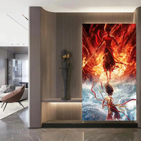 Neu angekommene Bambus-Holzfaser-Wand paneele Nezha-Figur Film Wand kunst PVC-Bambus-Holzkohle paneele
