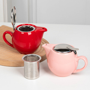 Teiera in Ceramica Piccola <span class=keywords><strong>per</strong></span> Ristoranti e Hotel - Senza Piombo con Filtro <span class=keywords><strong>per</strong></span> Tè ai Fiori e Caffè - Product Image 3