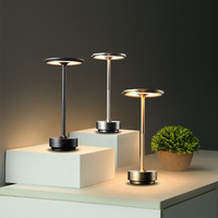 Lampe de table LED moderne de luxe, rechargeable par DC, sans fil, en alliage d'aluminium, avec commande tactile, pour hôtel, bar, lecture, salon, décoration