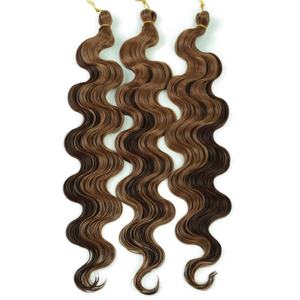 تمديدات الشعر قبل تمديدها ضفائر الشعر الكروشيه مرفق 24 بوصة الجسم موجة تجديل الشعر الاصطناعية للنساء السود - Product Image 1