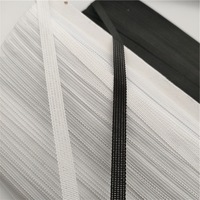 Ruban en maille non extensible noir et blanc de 0,7 cm en polyester, bordure respirante pour textile de maison, Chine, 100/200 m, cartes, bretelles