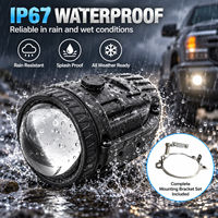 Projecteur antibrouillard Bi-LED 2 pouces pour Ford Ranger 2024-2025 12V 24V, lentille tricolore avec support pour pick-up, adaptable