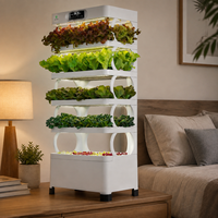 Système de jardin hydroponique d'intérieur intelligent à 5 niveaux, lumière de croissance LED à spectre complet et pompe à eau automatique pour herbes fraîches
