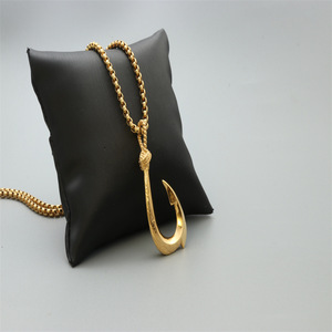 yunnique Fishhook Pendant Necklace Stainless Steel Unisex Gift Jewelry U Shape <b>Hook</b> Design - Product Image 3