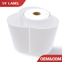 Harga Pabrik Gulungan Stiker Kertas Perekat Otomatis Label Thermal 4X6 Label Putih Barcode Pengiriman Label Rol dengan Printer Zbra