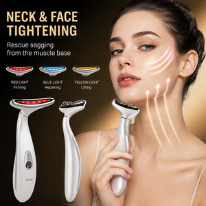 เครื่องนวดคอและใบหน้าไร้สาย 2-in-1 ปรับแต่งได้ พร้อมระบบทำความสะอาดด้วยไมโครเคอร์เรนท์ ช่วยยกกระชับผิวหน้า ลดเลือนริ้วรอย - Product Image 1