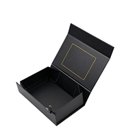 Boîte cadeau portable pliable magnétique noire personnalisée, impression CMYK, boîte en papier écologique recyclable pour l'électronique de luxe