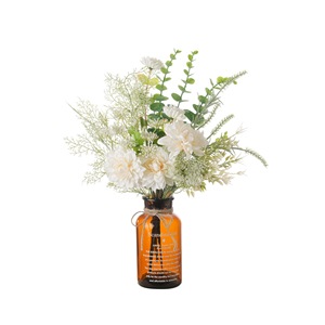 Bouquet de pivoines artificielles Sunset Beauty en tissu tissé plastique, décoration murale pour mariage et maison - Product Image 5
