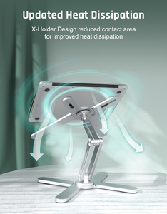 Yubwvo ขาตั้งแล็ปท็อปแบบพกพาปรับได้2.1-8นิ้วโต๊ะโลหะพับได้360หมุนได้ระบายความร้อนสำหรับแท็บเล็ตพีซี - Product Image 5