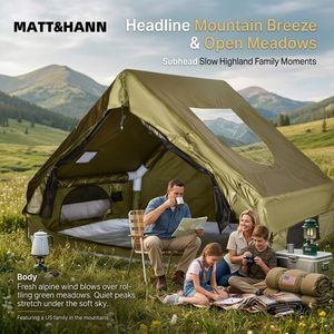 Outdoor Waterproof Portable Inflatable Air <b>Tent</b> for Camping Hiking Four-season Automatic Assembly Foldable <b>Large</b> Capacity - Product Image 5
