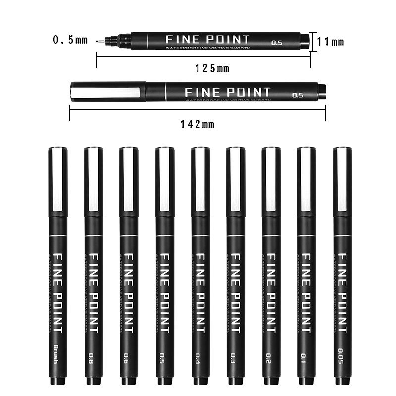 Sketch Fineliner Marker Pens Black Fine Line Waterproof Ink Micro Fineliner Drawing Art Pens Set for Artist Supplies