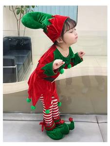 Robe de Noël pour filles, Fée verte, Robe de fête mignonne, Tenue de spectacle, Costume de Noël pour enfants - Product Image 5