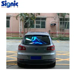 מונית אחורי חלון שקוף led תצוגת מוצר חדש רכב חלון דיגיטלי מסך רכב אחורי חלון פרסום