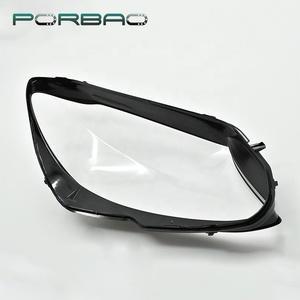 PORBAO pour <span class=keywords><strong>W205</strong></span> /C200 2019-2020 ans pièce d'auto bordure noire en plastique Transparent lampe couvre abat-jour phare couvercle de lentille - Product Image 4