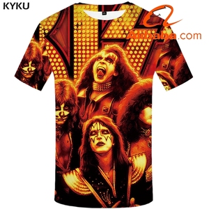 Wholesale Colorful Rock Band T Shirt <strong>Kiss</strong> Clothes <strong>Tshirt</strong> Tees Tops Clothing Men 3D T-Shirt T-Shirts Mens Ftness New - Product Image 1