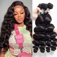 Cheveux Indiens Remy Vierges Non Traités de Grade 10A, Tissage de Cheveux à Double Trame Faite à la Machine, Ondulation Lâche, 4 Paquets, Couleur Naturelle, Cheveux Humains