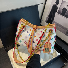 <span class=keywords><strong>Sac</strong></span> à bandoulière décontracté haut de gamme pour <span class=keywords><strong>femme</strong></span>, motif géométrique imprimé en PU, <span class=keywords><strong>sac</strong></span> à main portable de marque célèbre - Product Image 3