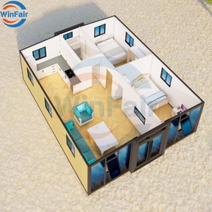 Winfair Zambia chi phí thấp prefab chế tạo sống di động mở rộng nhà gấp mô-đun đúc sẵn container nhà 2 phòng - Product Image 4