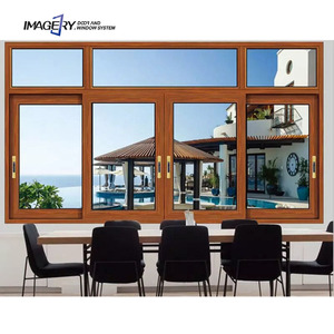 Pháp Ba tráng men màu đen nhôm cửa sổ trượt màu nâu thiết kế cách âm nhà ban công với màn hình thép không gỉ - Product Image 2
