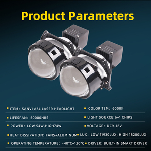 Đèn pha projector <span class=keywords><strong>Bi</strong></span> LED <span class=keywords><strong>3</strong></span> inch 74W, 6000K trắng, 12V, độ sáng cao 10000 lumens, thay thế cho A4 Fit - Product Image 3