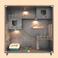 Maison pour chat en bois massif de luxe multicouche de haute qualité, cage pour chat en bois, maison pour animaux de compagnie, villa pour petits animaux