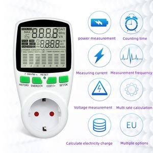Wattmeter มิเตอร์วัดพลังงานไฟฟ้าหน้าจอ LCD,พาวเวอร์มิเตอร์อิเล็กทรอนิกส์ซ็อกเก็ตการเรียกเก็บเงินชาร์ตแบบมัลติฟังก์ชันแถบพาวเวอร์ - Product Image 5