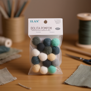 Ilan Bolita Pompom 2.5Cm Couleur Morandi 15Pc DIY Trimming - Product Image 3