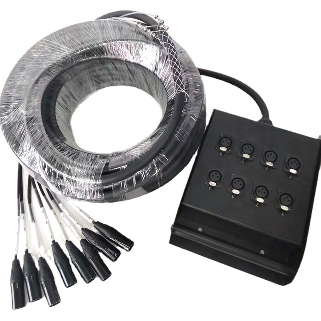 8-Channel Professional Audio Signal Snake Cable Box Studio Recording Studio Audio Junction Cable 8 XLR for Stage Video Lighting