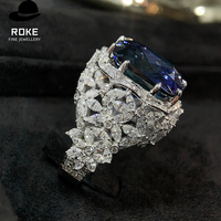 Nouvelle bague de luxe pour femme en diamant de laboratoire de 21,61 carats, taille oreiller, personnalisable, or blanc 9K-18K, pour mariage, fête, sertie
