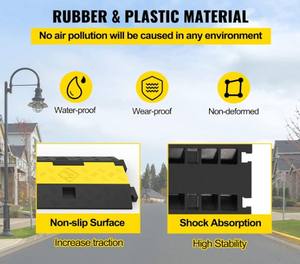 ヘビーデューティ屋外2チャンネルホースブリッジケーブルプロテクターPVCラバーロードケーブルトレイローランプ保護ランプカバー付き - Product Image 5