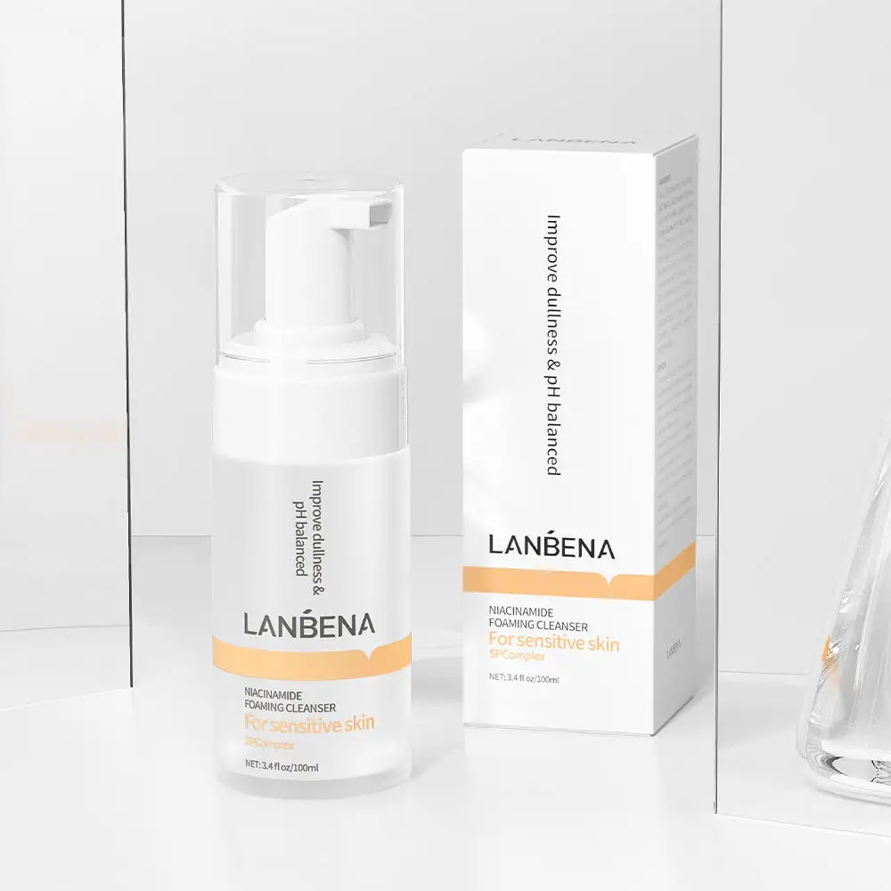 LANBENA NIACINAMIDE FOAMING CLEANSER100gフルバブルフォームディープクリーニングムースホワイトニングスキンケア