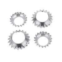 Rondelle de blocage dentelée conique anti-desserrage en acier inoxydable 304 avec entonnoir à dents externes en finition zinc pour M3-M10 tailles