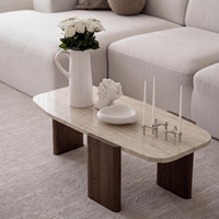 Nouvelle Table Basse en Bois Style Ferme avec Finition Travertin 2026 – Design Rustique Personnalisé pour une Décoration Chic de Salon
