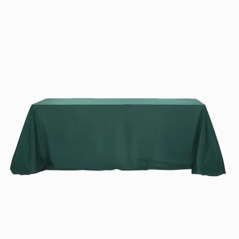 Dark Green Table Cloth Polyester Rectangular 90*156 Inch Tablecloth Square Cover Factory