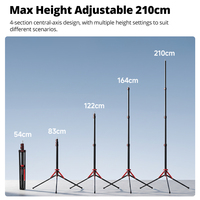 Ambitful GM220 Pro Reverse Folding Light Stand, Tripod Fotografi Portabel dengan Kunci Putar dari Paduan Aluminium untuk Lampu LED Studio.