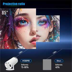 Projecteur intelligent mobile Android Mini LED WiFi6 3D 1080P Home Cinéma 170 Lumens Haut-parleurs intégrés Portable HY300 PRO+ - Product Image 6