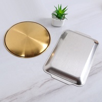 Corée du Sud 201 acier inoxydable minimaliste poli épais écologique doré petit déjeuner assiette de service pour Camping et Barbecue