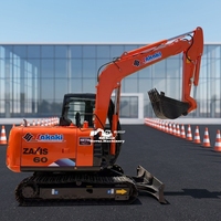 Mini-excavatrice hydraulique sur chenilles Hitachi ZX60 d'occasion d'origine japonaise, 6 tonnes, excellent état de fonctionnement, haute efficacité