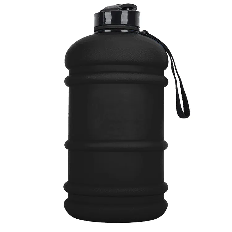 Botella de agua de plástico con logotipo personalizado, botella de agua grande de Color mate, pequeña, 2,2 L, para gimnasio, deporte, galón