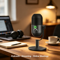 Microphone à condensateur USB ARS55 pour PC de jeu, smartphones, ordinateurs portables - Enregistrement, streaming et jeu, support OEM