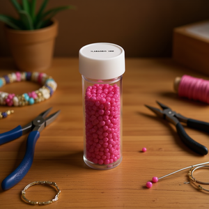 Ilan Abalorio Cuentas rosas de 5 mm para la elaboración de joyas - Product Image 2