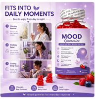 Suplemen Diet Permen Kunyah Rasa Stroberi, Blueberry, Raspberry, Anggur, Jeruk, Lemon, Campuran Botani Nutrisi Harian