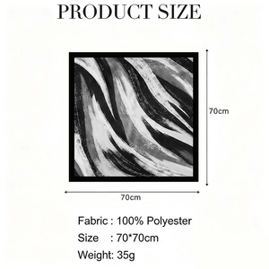 Modern Abstract Brushstroke Pattern Polyester <b>Scarf</b> 70*70cm <b>Square</b> Neck <b>Scarves</b> for Women Casual Office Wear - Product Image 5