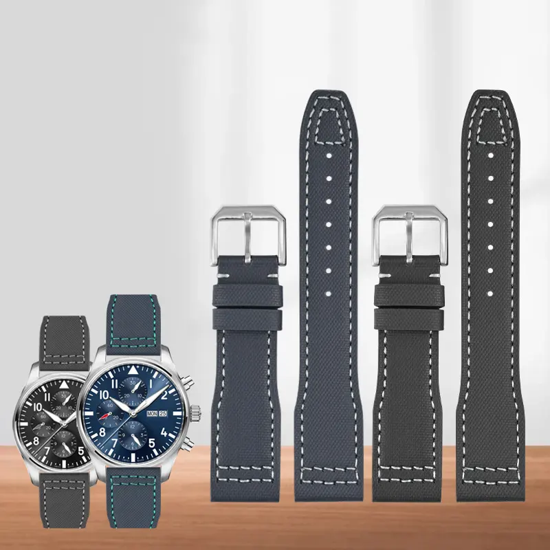 Jinkaiyue new arrival nylon fabric leather watch bands 20mm 21mm 22mm watch straps man's fashion bracelet