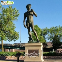 Statue de David grandeur nature en bronze YOUFINE, style grec et romain, pour jardin, à vendre, sculpture d'art célèbre